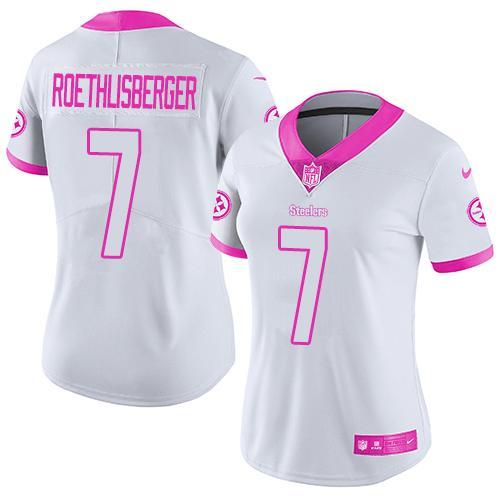Women White Pink Limited Rush jerseys-008